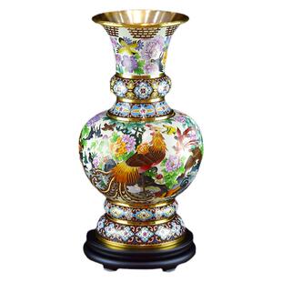 北京景泰蓝花瓶戴嘉林20寸《百鸟朝凤瓶》纯手工铜胎掐丝珐琅摆件