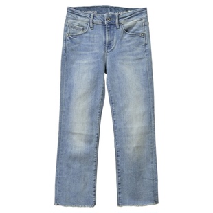 新款ABLE JEANS微喇裤女牛仔裤春夏修身显瘦提臀八分裤弹力牛子裤