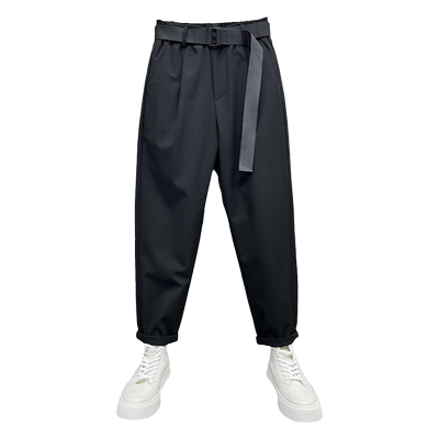 送腰带春夏简约风直筒休闲男西裤