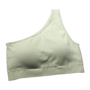 欧美牛货!单肩运动文胸女美背防震跑步聚拢斜肩背心健身瑜伽内衣