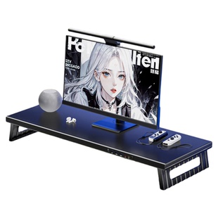 壁虎漫步加宽台式电脑显示器增高架usb扩展充电笔记本屏幕支撑架电竞桌面抬高办公工位收纳置物金属折叠底座