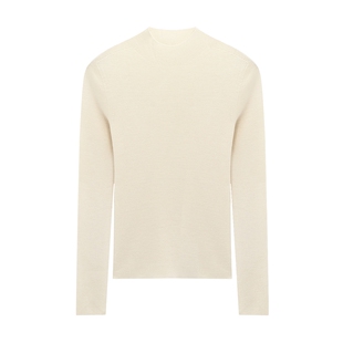 Basic House/百家好绵羊毛纯色针织衫女士冬季新款打底衫内搭毛衫