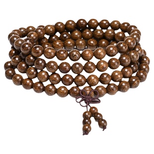 峨眉山金丝檀木手串男女款念珠真品老料108颗佛珠手链新年礼物