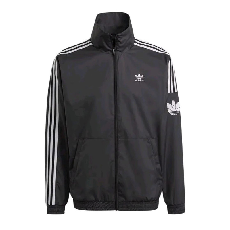 Adidas经典复古运动立领夹克外套