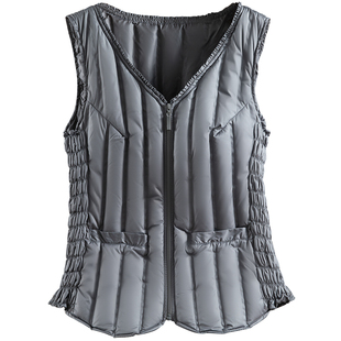 新款轻薄羽绒马甲女冬季短款修身保暖背心内穿坎肩羽绒服内胆马夹