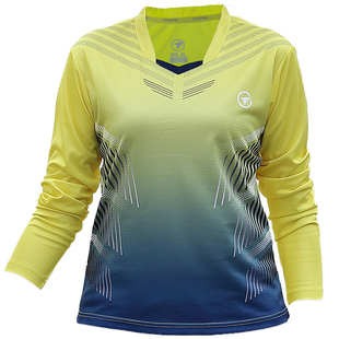 长袖羽毛球服女套装速干上衣男士秋冬季气排球运动训练乒乓球队服