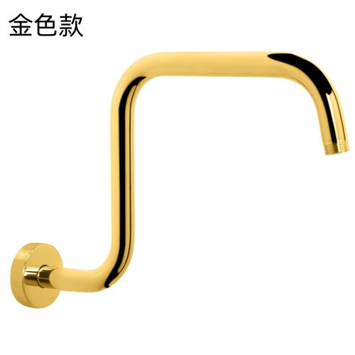 跨境13英寸升高加高式黑色金色出水管臂顶杆喷花亚马逊装洒拉丝暗