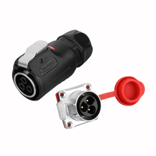 凌科LP24防水航空插头插座3芯45A大电流功率户外快速拔插连接器