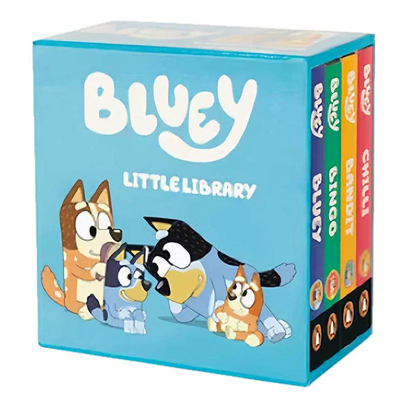 预售 布鲁伊绘本英文原版 Bluey Little Library 小小图书馆4册盒装 口袋手掌纸板书 低幼儿宝宝英语早教启蒙绘本亲子共读封底拼图