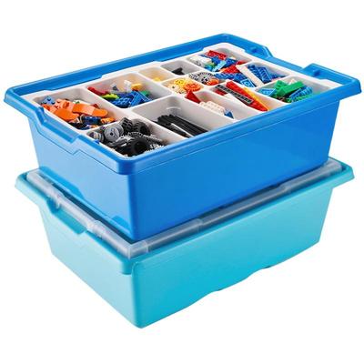 收纳盒箱子槽9656积木颗粒零配件分类格分层9686整理桶箱适用乐高