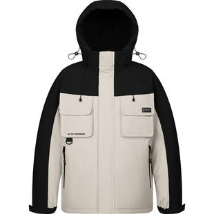 骆驼男装羽绒服冬季2024新款加厚保暖工装休闲百搭情侣外套女90绒