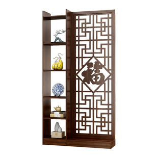 2025新款进门入户屏风隔断柜客厅遮挡置物架实木新中式门厅玄关柜