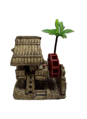 摆设陶瓷草屋鱼缸造景吸水石摆件