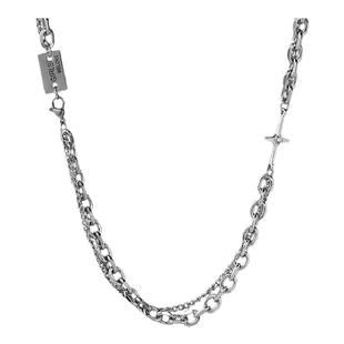 小众十字架项链男ins嘻哈街头潮酷双层拼接轻奢古巴锁骨链女百搭