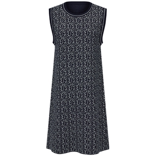 曼德诗无袖针织裙2025冬季新品法式小香风花呢羊毛混纺背心连衣裙