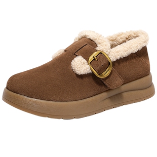 森达牛皮毛毛鞋女2026春新毛绒保暖舒适勃肯棉鞋雪地靴4MTB1AM6