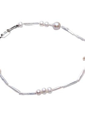 Riverine Adara「菱韵」巴洛克淡水珍珠锁骨颈链串珠S925银饰项链
