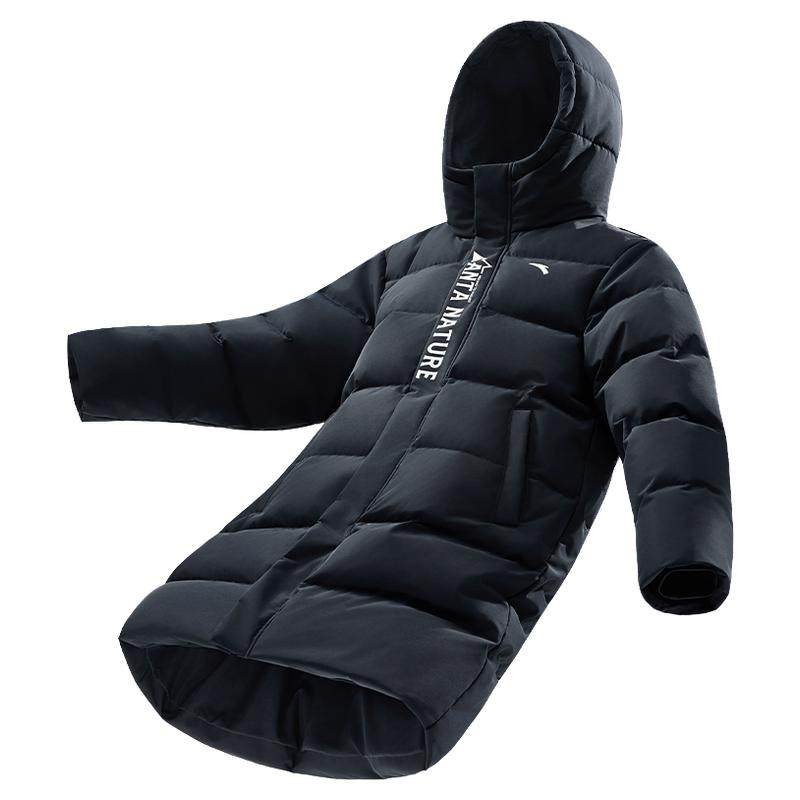 蓬蓬羽-安踏儿童中长款羽绒服2025年冬保暖四防厚上装外套180可穿