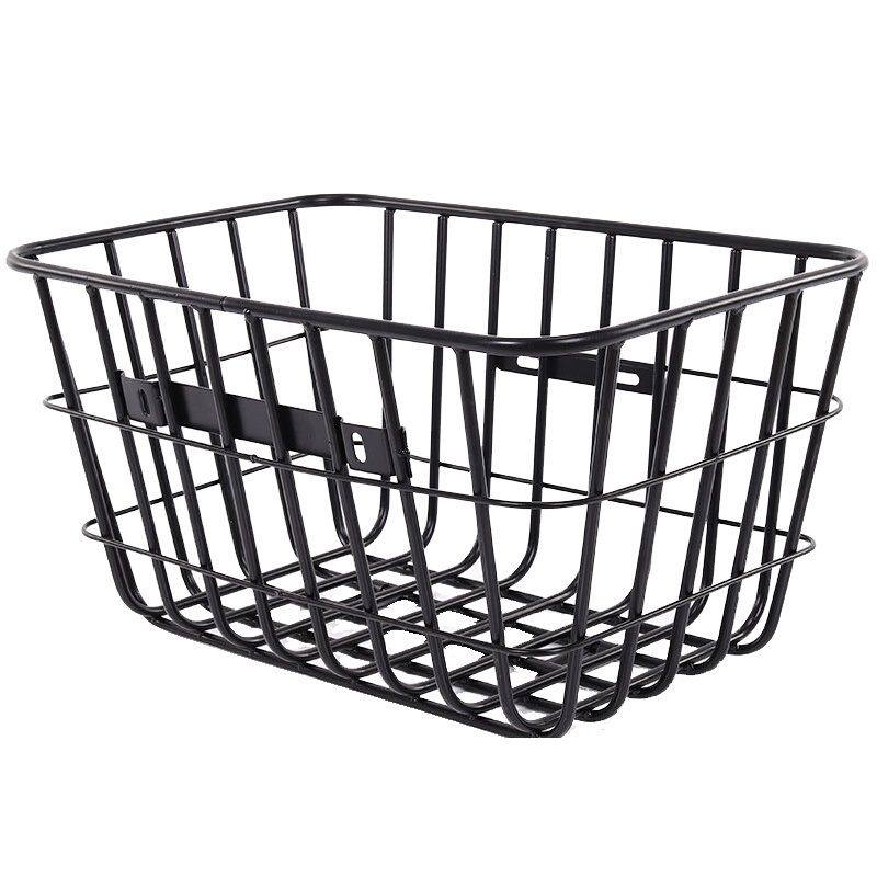 加厚载重王前置电动车筐自行车加大号后用车娄折叠山地车放书包篮