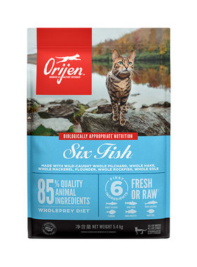【百亿补贴】Orijen渴望六种鱼猫粮成幼猫美毛猫粮5.4kg部分临期
