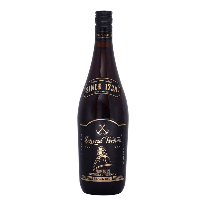 黑朗姆酒750ml大瓶装酒精含量40%