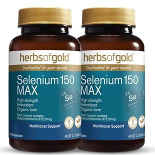 【自营】herbsofgold硒片补硒活性有机硒元素富硒片软胶囊60粒*2