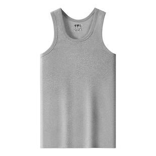 雅鹿男背心100%纯棉运动打底跨栏男款大码夏季全棉白色老头汗衫