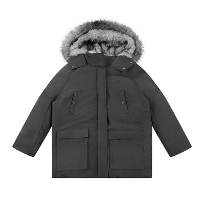 FDR官方店 中长款毛领大衣座山雕外套工装派克服式羽绒服女款冬季