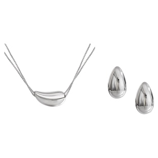 RC Retro Chic意大利复古时尚首饰 轻奢设计感小水滴耳环项链套装