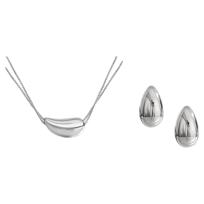 RC Retro Chic意大利复古时尚首饰 轻奢设计感小水滴耳环项链套装