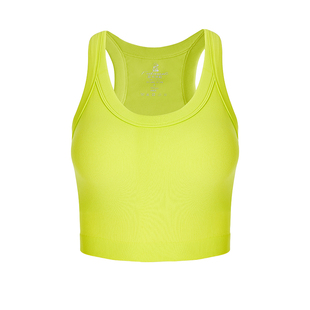 菲卡沫莉RIB免穿bra固定杯宽边百搭圆领运动休闲条纹瑜伽小背心女