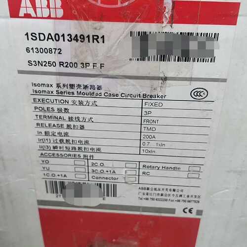 议价Abb Molded Case Circuit Breaker Model Is 1Sda013491r1. S
