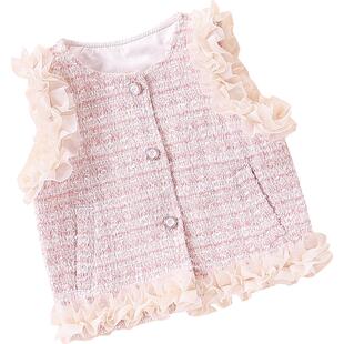 女童马甲春秋装新款小童宝宝小香风背心坎肩儿童外套婴儿洋气上衣