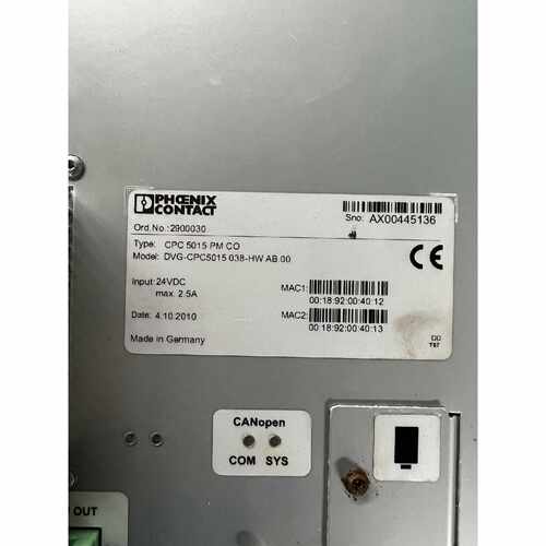 议价德国菲尼克斯工业DVG-CPC5015 15寸触摸屏五台
