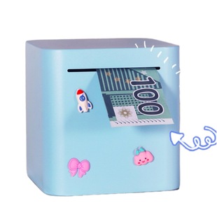 不锈钢存钱罐只进不出储蓄罐男女孩礼物可diy存钱箱大容量摆件