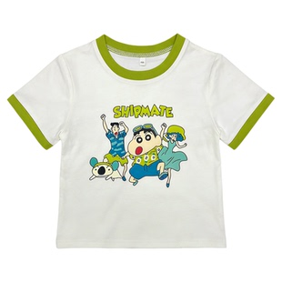 100%纯棉儿童短袖T恤夏季宽松卡通印花男女童装婴儿宝宝洋气上衣