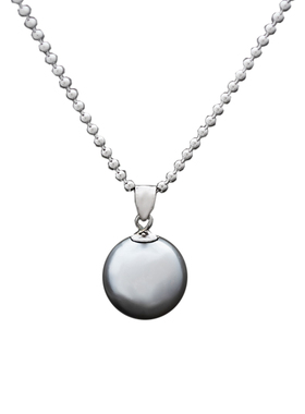 单粒大珍珠吊坠颈坠女冷淡风黑色