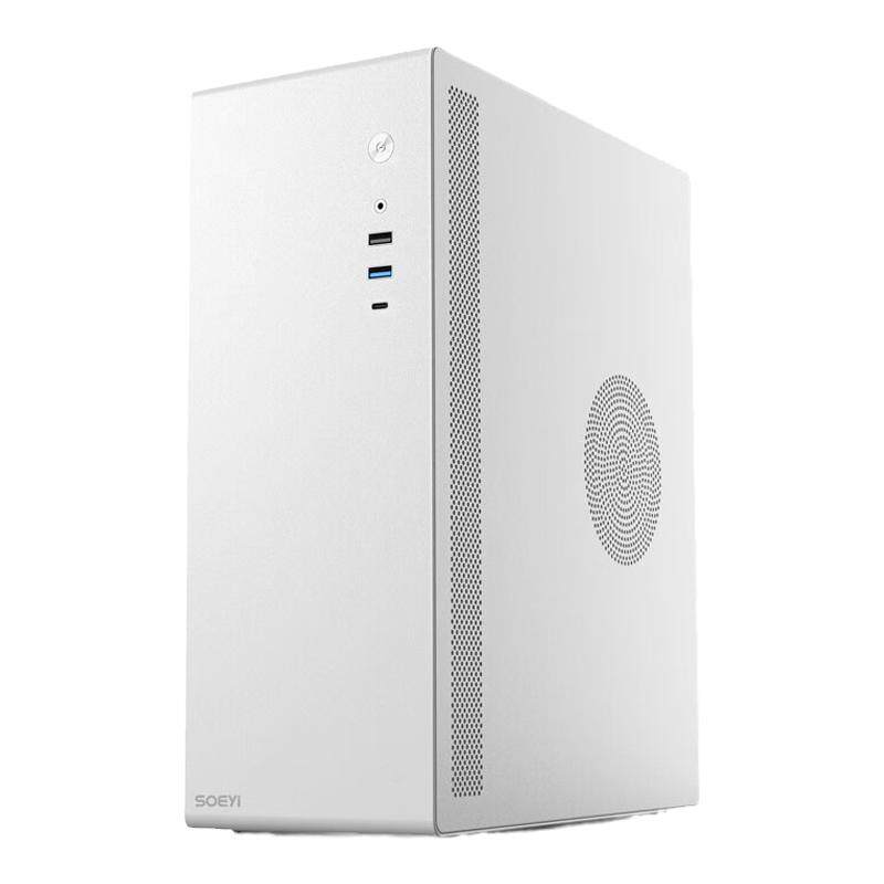 硕一/soeyi商务办公家用台式机电脑主机箱U200迷你小机箱麻雀V100