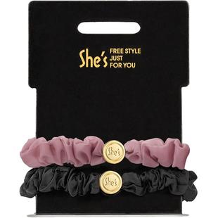 shes茜子奥莱发饰经典通勤弹力皮筋女基础发圈人气马尾2根装多色