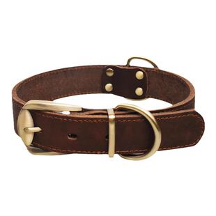 狗狗牛皮项圈狗脖圈中型大型犬金毛马犬德牧狼狗真皮狗狗颈圈