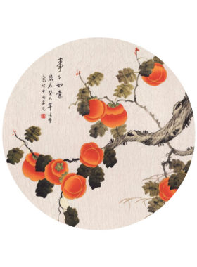 现代简约玄关圆形壁纸装饰画