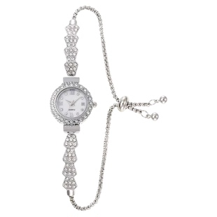 古着vintage满钻抽拉绳可调节手表轻奢复古气质手链通勤百搭手饰