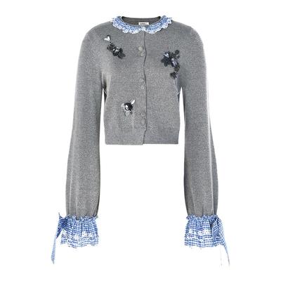 lefame拉飞姆2025秋冬新款高知miu系撞色减龄针织开衫女短款上衣