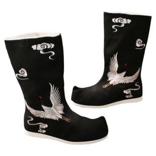 出租古装汉服男鞋靴子男款新郎婚鞋明制皂靴翘头戏靴绣花