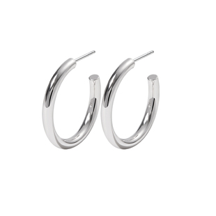 ULINE通体925纯银素圈耳环银饰耳钉简约耳圈女轻奢高级感耳饰女