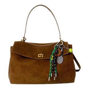 磨砂牛皮托特包女大容量通勤腋下包秋冬高级感真皮百搭单肩斜跨包