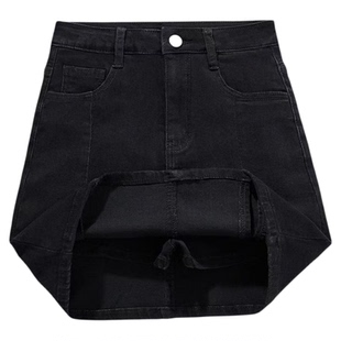 特深蓝天丝阔腿牛仔裤女秋薄款大尺码胖mm高腰遮胯梨形身材冰丝裤