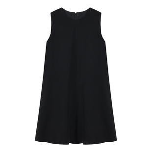 pusumede 极简风 法式圆领无袖连衣裙女夏季小众遮肉宽松背心短裙