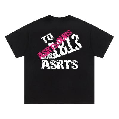 新款美式潮牌发泡字母情侣短袖