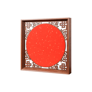 江左2026年万年红镂空摆台洒金双面空白宣纸木质镂空摆件桌面摆台相框福卡手写福字红纸中国风创意书法作品纸